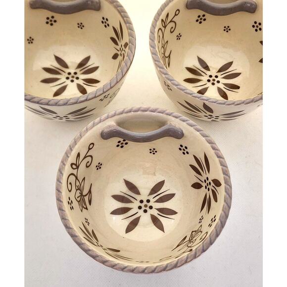 BOWLS-TEMPTATIONS-Rice-Soup-Noodle-Cream Taupe Brown-SET OF 3 - Picture 10 of 12